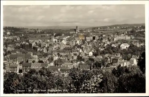 Ak Hagen in Westfalen, Stadtpanorama vom Stadtgarten aus