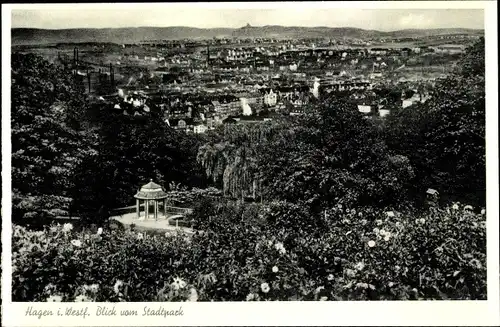 Ak Hagen in Westfalen, Stadtpanorama vom Stadtpark aus