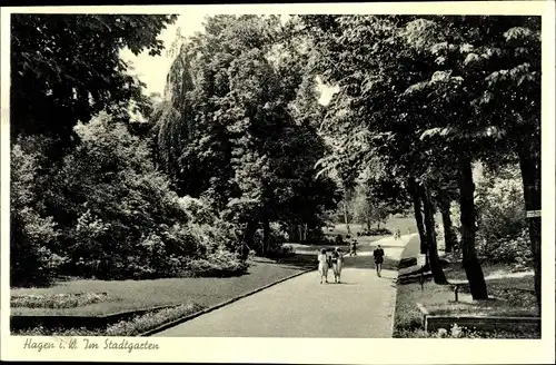 Ak Hagen in Westfalen, Im Stadtgarten