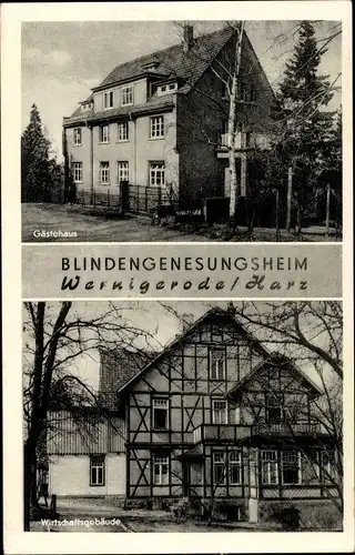 Ak Wernigerode Harz, Blindengenesungsheim, Wirtschaftsgebäude, Gästehaus