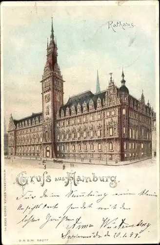 Halt gegen das Licht Litho Hamburg Mitte Altstadt, Rathaus