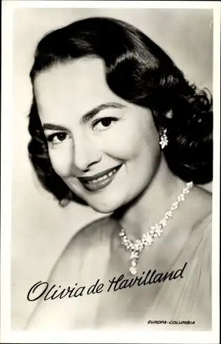 Ak Schauspielerin Olivia de Havilland, Portrait