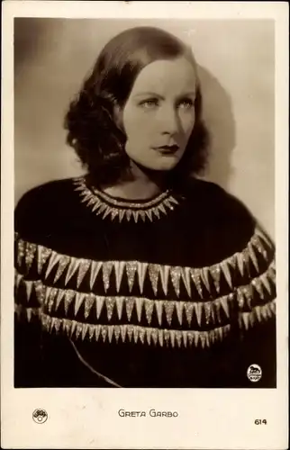 Ak Schauspielerin Greta Garbo, Portrait