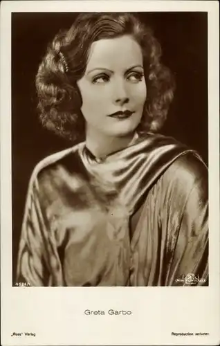 Ak Schauspielerin Greta Garbo, Portrait