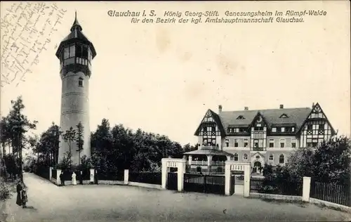 Ak Glauchau an der Zwickauer Mulde in Sachsen, König Georg Stift, Genesungsheim im Rümpf Walde