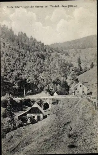 Ak Mönichkirchen in Niederösterreich, Niederösterreichisch steirische Grenze