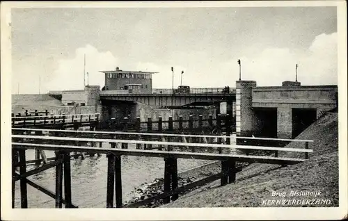 Ak Kornwerderzand Friesland Niederlande, Brug Afsluitdijk