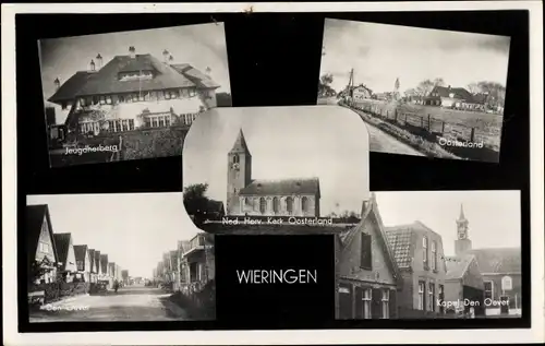 Ak Wieringen Nordholland Niederlande, Jeugdherberg, Oosterland, Ned. Herv. Kerk, Den Oever