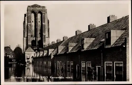 Ak Zierikzee Zeeland Niederlande, Watersnood 1953, Karnemelks vaart