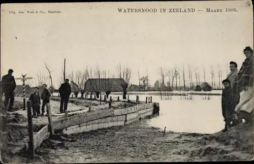 Ak Zeeland Niederlande, Watersnood, Maart 1906