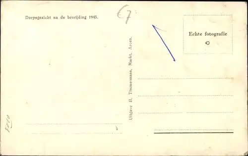 Ak Arcen Limburg Niederlande, Dorpsgezicht na de bevrijding 1945