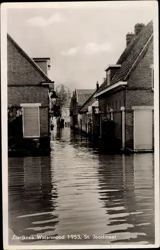 Ak Zierikzee Zeeland Niederlande, Waternood 1953, St. Joostmeet