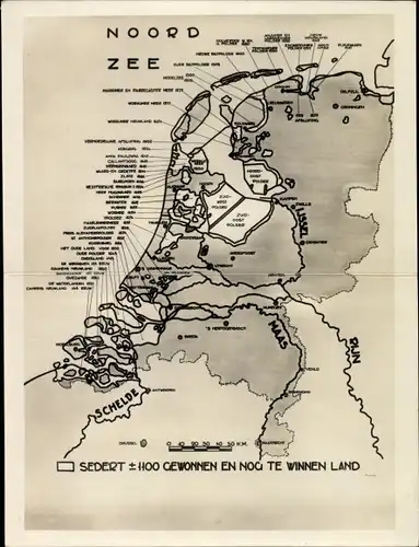 Klapp Landkarten Ak Niederlande, Noord Zee, Maas, Rijn, IJssel, Schelde, Utrecht