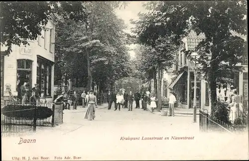 Ak Baarn Utrecht Niederlande, Kruispunt Laanstraat en Nieuwstraat