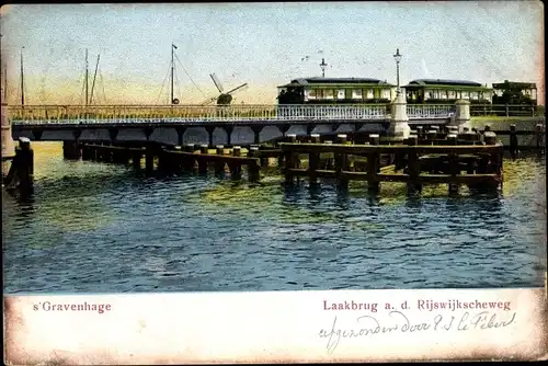 Ak 's Gravenhage Den Haag Südholland, Laakbrug a. d. Rijswijkscheweg, Windmühle