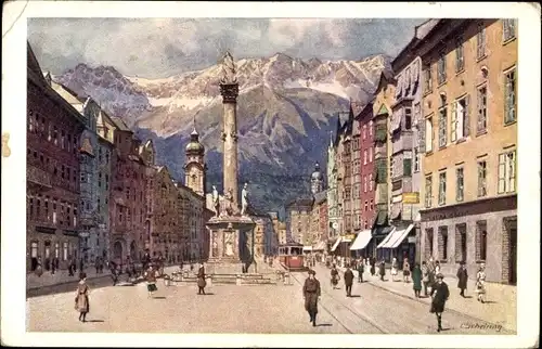 Künstler Ak Scheiring, L., Innsbruck in Tirol, Maria-Theresienstraße