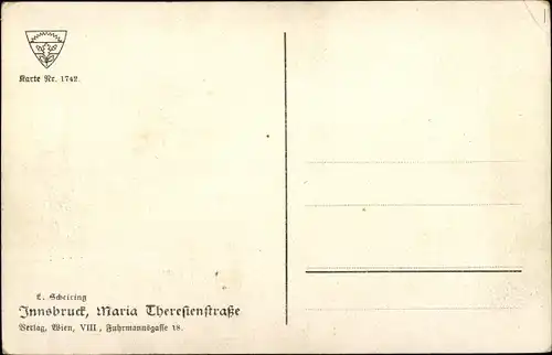 Künstler Ak Scheiring, L., Innsbruck in Tirol, Maria-Theresienstraße