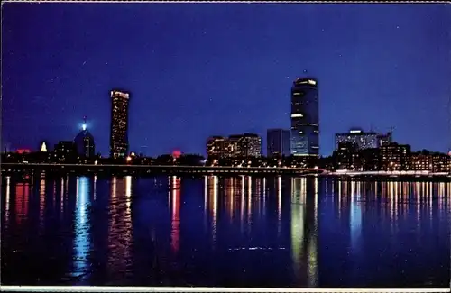Ak Boston Massachusetts USA, Skyline, Back Bay, John Hancock Tower, Prudential Building, Nacht