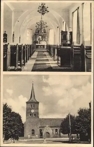 Ak Rødby Rödby Dänemark, Kirke, Kirche Innenansicht, Gesamtansicht