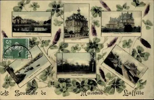 Ak Maisons Laffitte Yvelines, Glücksklee, Ortsansichten, Souvenir