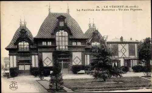 Ak Le Vésinet Yvelines, Le Pavillon des Merlettes, Tir aux Pigeons