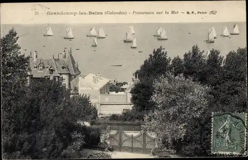 Ak Grandcamp les Bains Calvados, Panorama sur la Mer