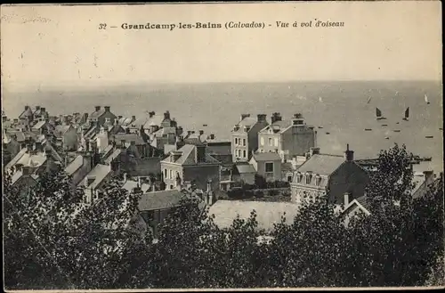 Ak Grandcamp les Bains Calvados, Vue a vol d'oiseau