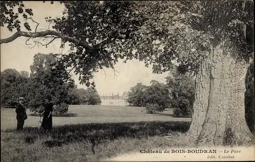 Ak Château de Bois Boudran Seine et Marne, Le Parc