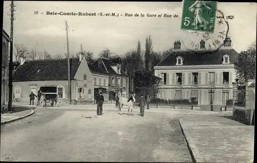 Ak Brie Comte Robert Seine et Marne, Rue de la Gare