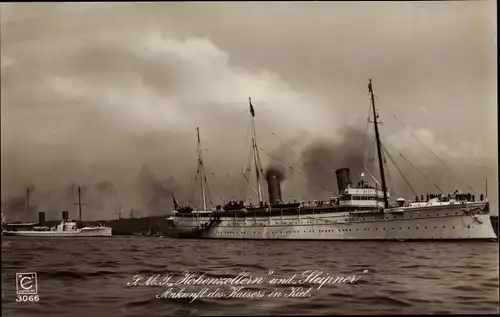 Ak Deutsches Kriegsschiff, SMS "Hohenzollern" und SMS "Sleipner"