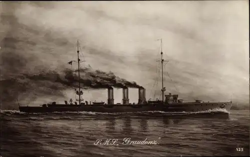 Ak Deutsches Kriegsschiff, SMS Graudenz, Kaiserliche Marine