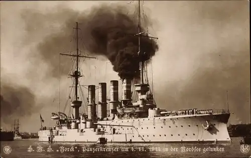 Ak Deutsches Kriegsschiff, SMS Yorck, Panzerkreuzer, Kaiserliche Marine
