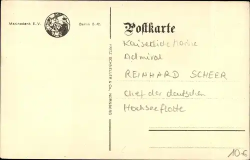 Ak Admiral Reinhard Scheer, Kommandant der Hochseeflotte, Skaggerag