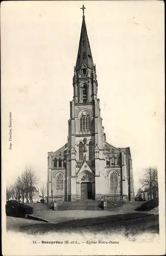 Ak Beaupréau Maine et Loire, Eglise Notre Dame