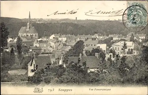 Ak Souppes Seine et Marne, Vue Panoramique