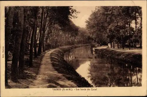 Ak Vaires Seine et Marne, Les bords du Canal