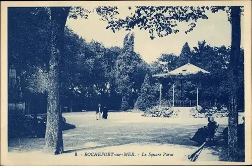 Ak Rochefort sur Mer Charente Maritime, Le Square Parat, Kiosque