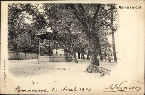 Ak Remiremont Lothringen Vosges, Le Tertre, Kiosque