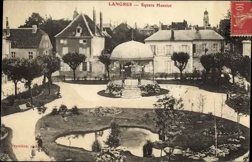 Ak Langres Haute Marne, Square Henriot, Kiosque