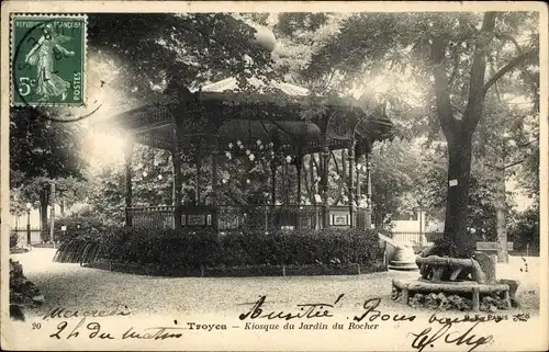 Ak Troyes Aube, Kiosque du Jardin du Rocher