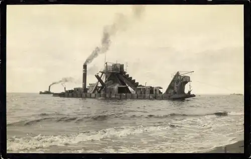 Foto Ak Baggerschiff, Förderschiff