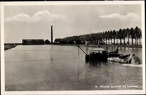 Ak Lemmer Friesland Niederlande, Ir. Woude gemaal, Pumpwerk