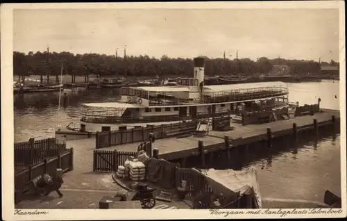 Ak Zaandam Zaanstad Nordholland, Voorzaan met Aanlegeplaats Salonboot, Passagierschiff, Hafen