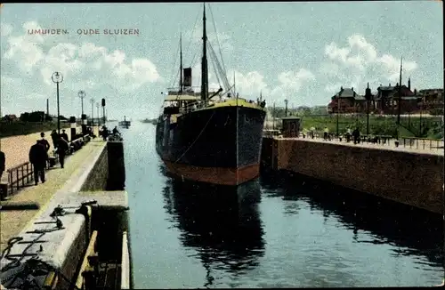 Ak IJmuiden Nordholland, Oude Sluizen