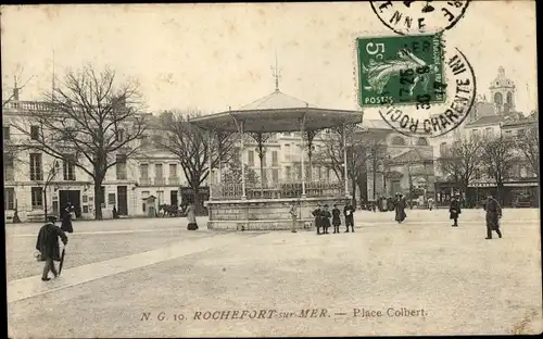 Ak Rochefort sur Mer Charente Maritime, Place Colbert