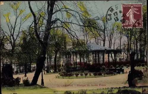 Ak Cambrai Nord, Kiosque du Jardin Public