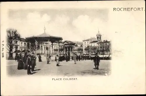 Ak Rochefort sur Mer Charente Maritime, Place Colbert