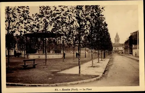 Ak Anzin Nord, la Place, Kirche