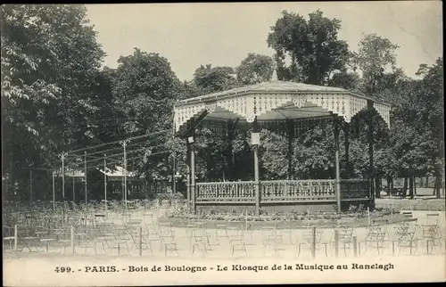 Ak Paris XVI, Bois de Boulogne, Le Kiosque de la Musique au Ranelagh