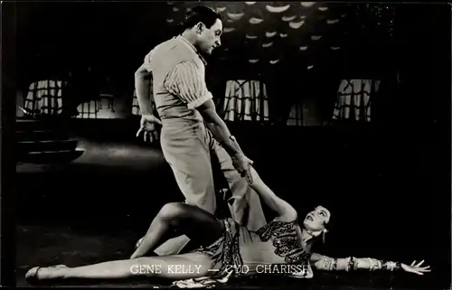 Ak Schauspieler und Tänzer Gene Kelly und Cyd Charisse